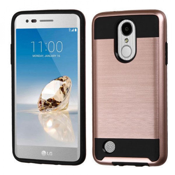 Wholesale LG Aristo, LG LV3, LG MS210 Armor Hybrid Case (Rose Gold)